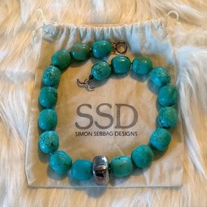 18” Simon Seabag Designs Chunky, Natural Turquoise Necklace